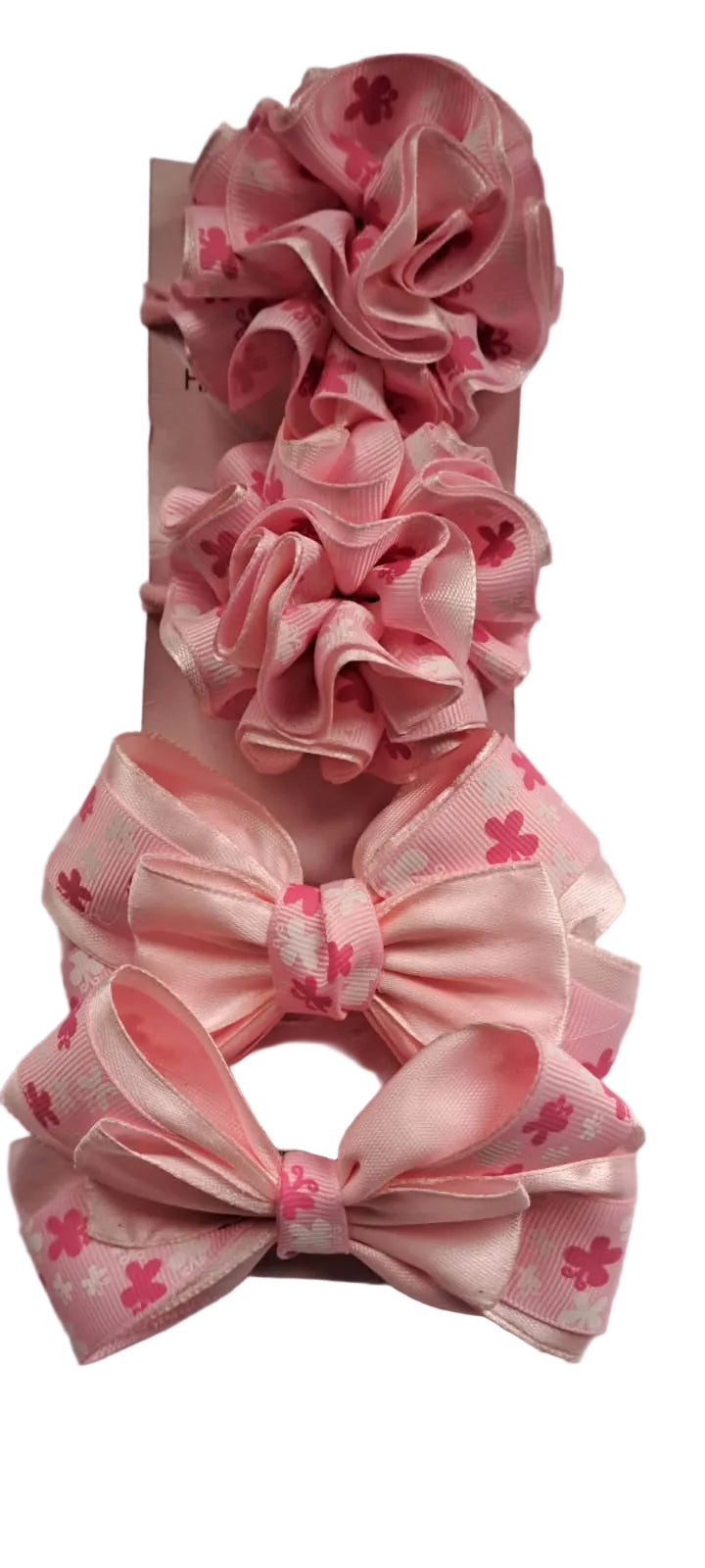 Handmade satin ribbon hair bow set
