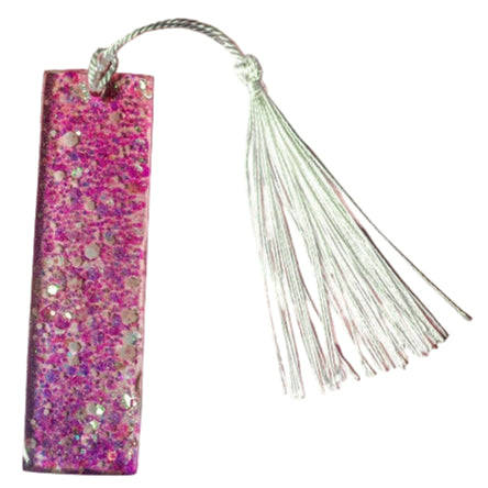 Pink sparkle and sequins bookmark