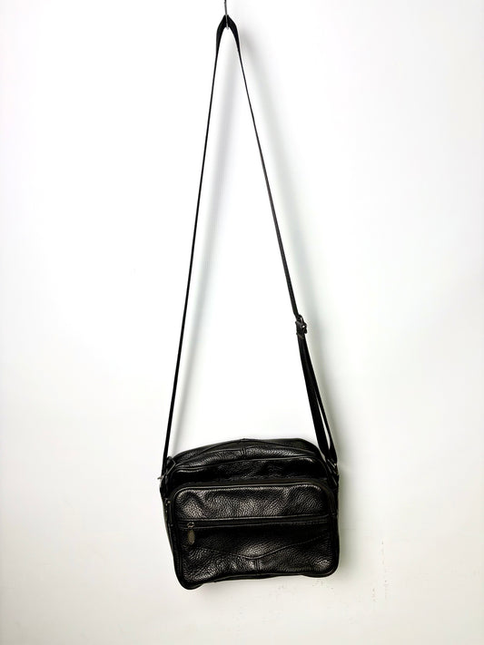 Black Leather Crossbody Bag