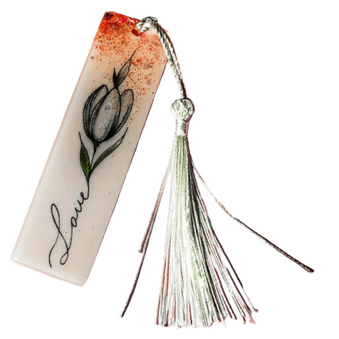 Red and black flower bookmark