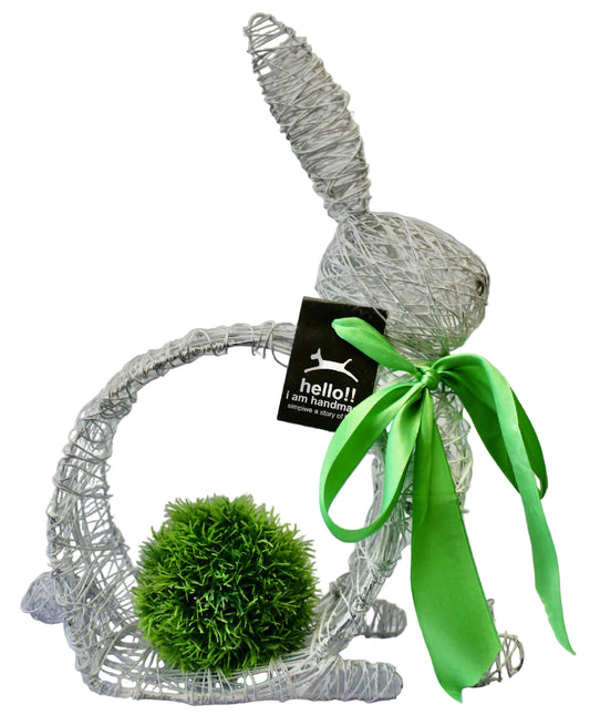 Simpiwe Handmade Wire Rabbit Plant Holder