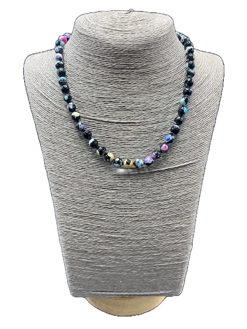 Handmade Multi-Colour agate necklace