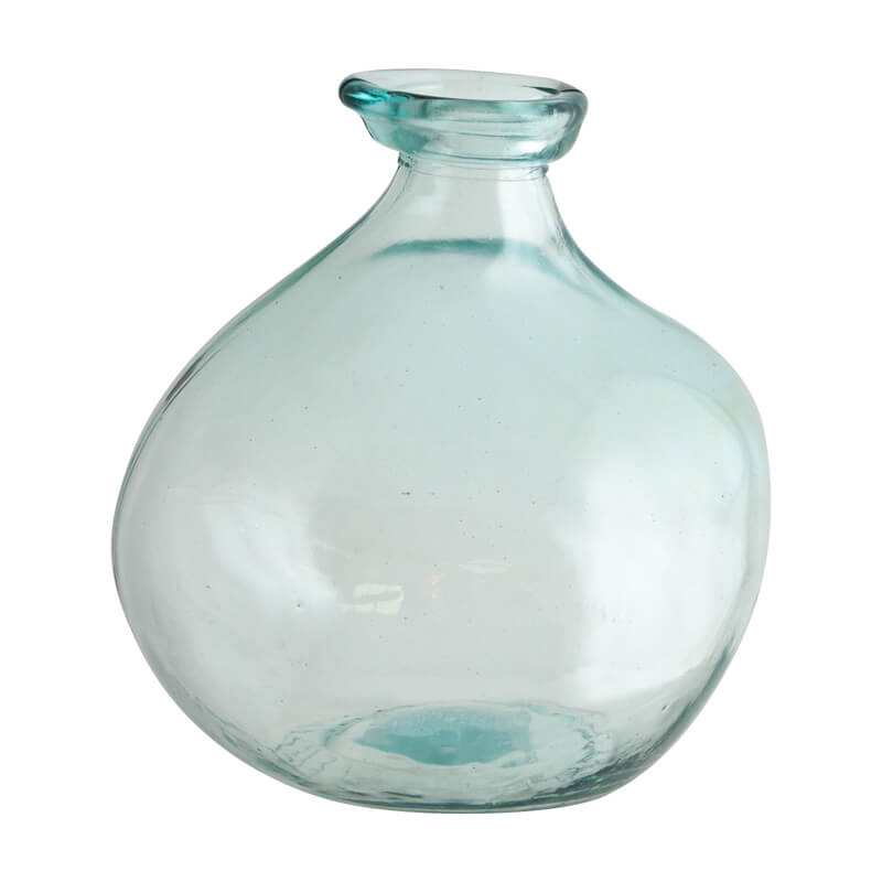 Aqua Bloom Glass Vase – 18cm
