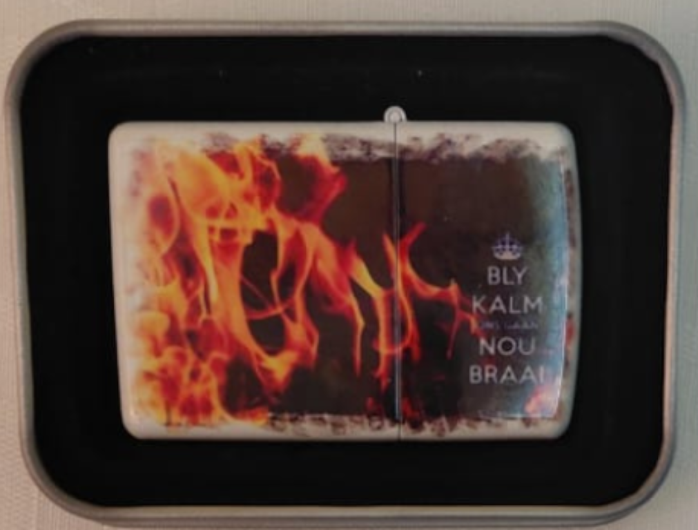 Novelty Lighter 'Bly Kalm Ons Gaan Nou Braai'