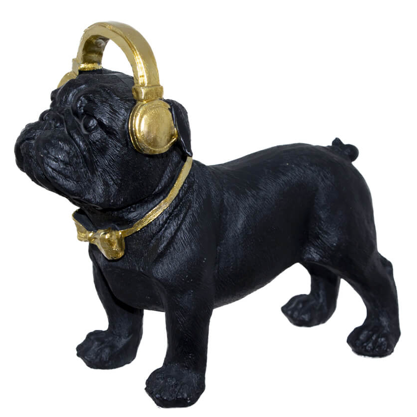 Black English Bulldog DJ
