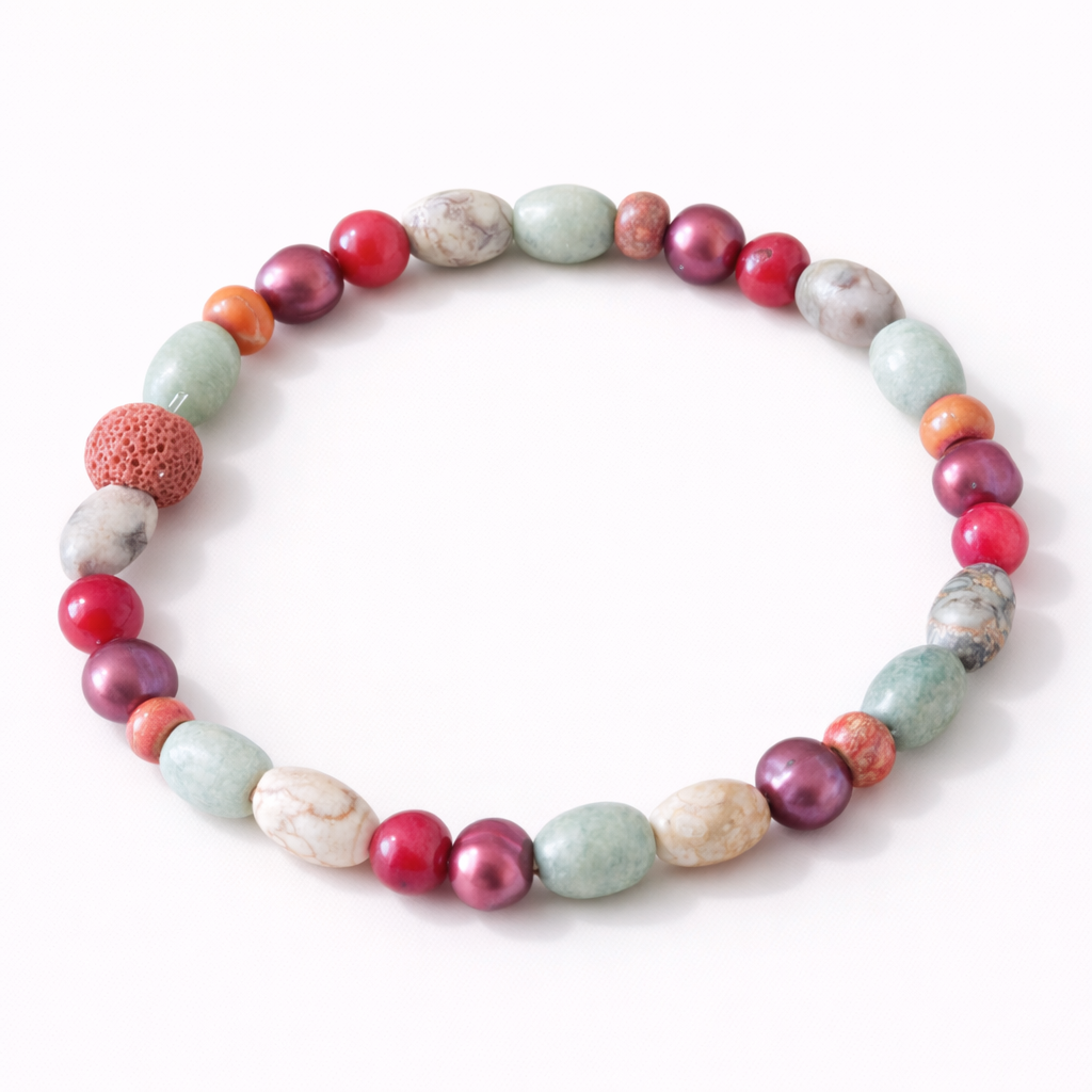 Bracelet - semi precious stones and fresh water pearls