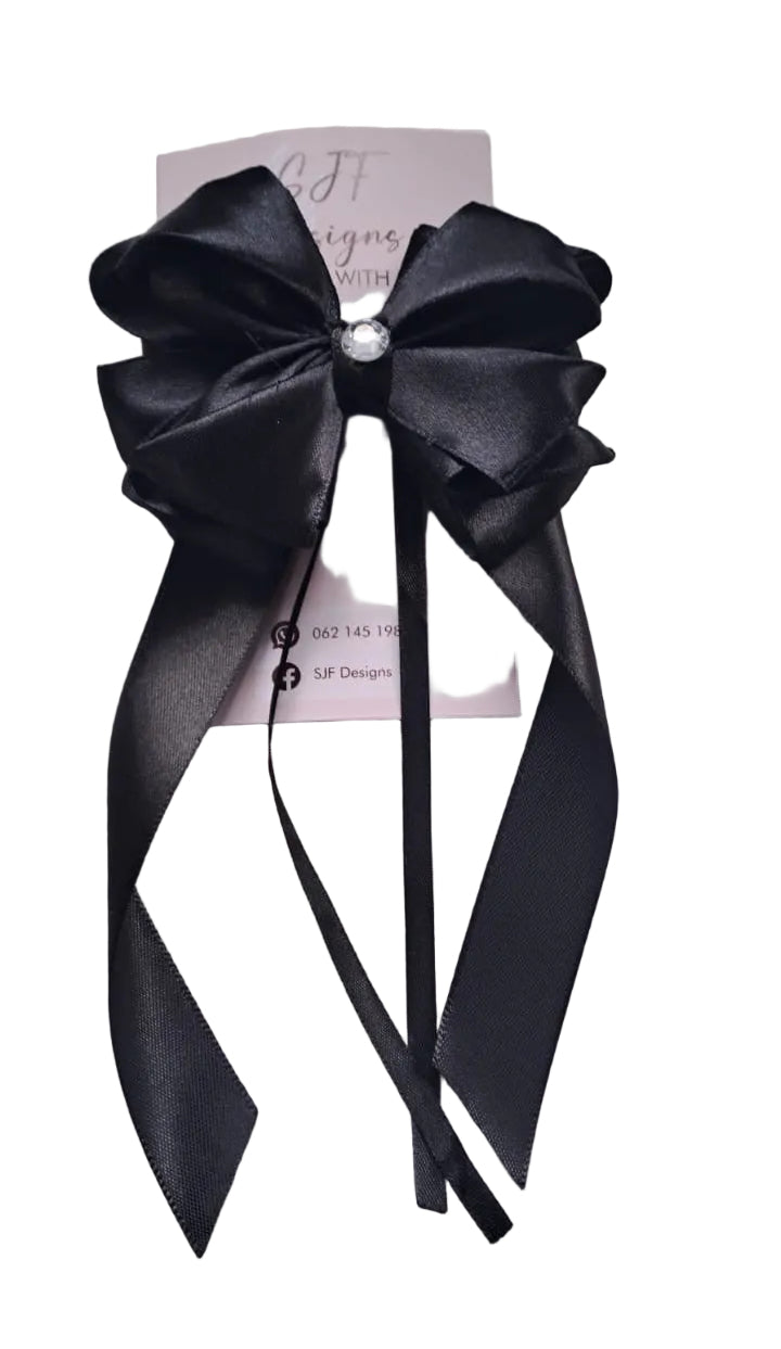 Handmade satin ribbon hair bow set