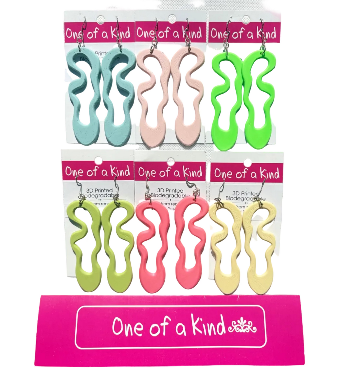 3D printed long hook earrings
