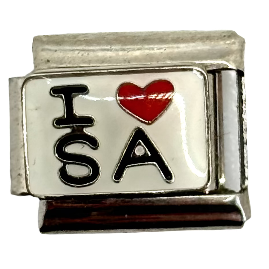Stainless Steel I Love SA Charm Link