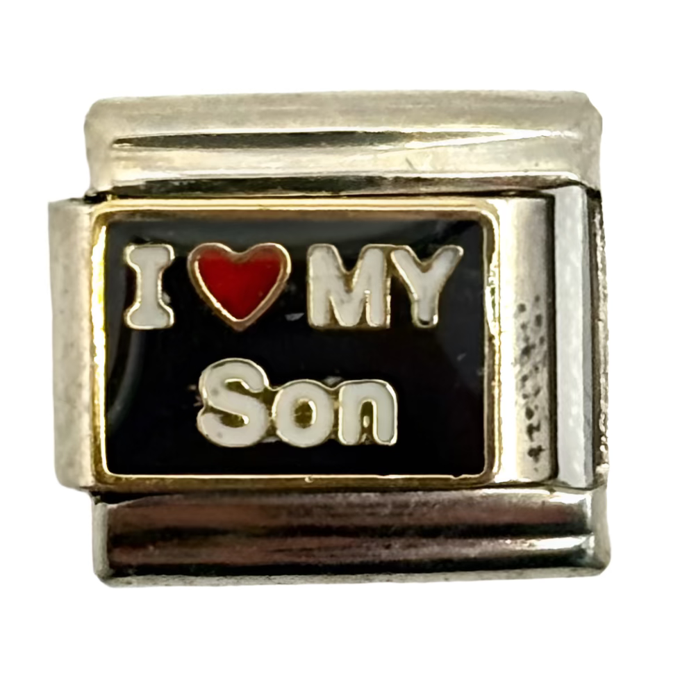 Stainless Steel I Love My Son Charm Link