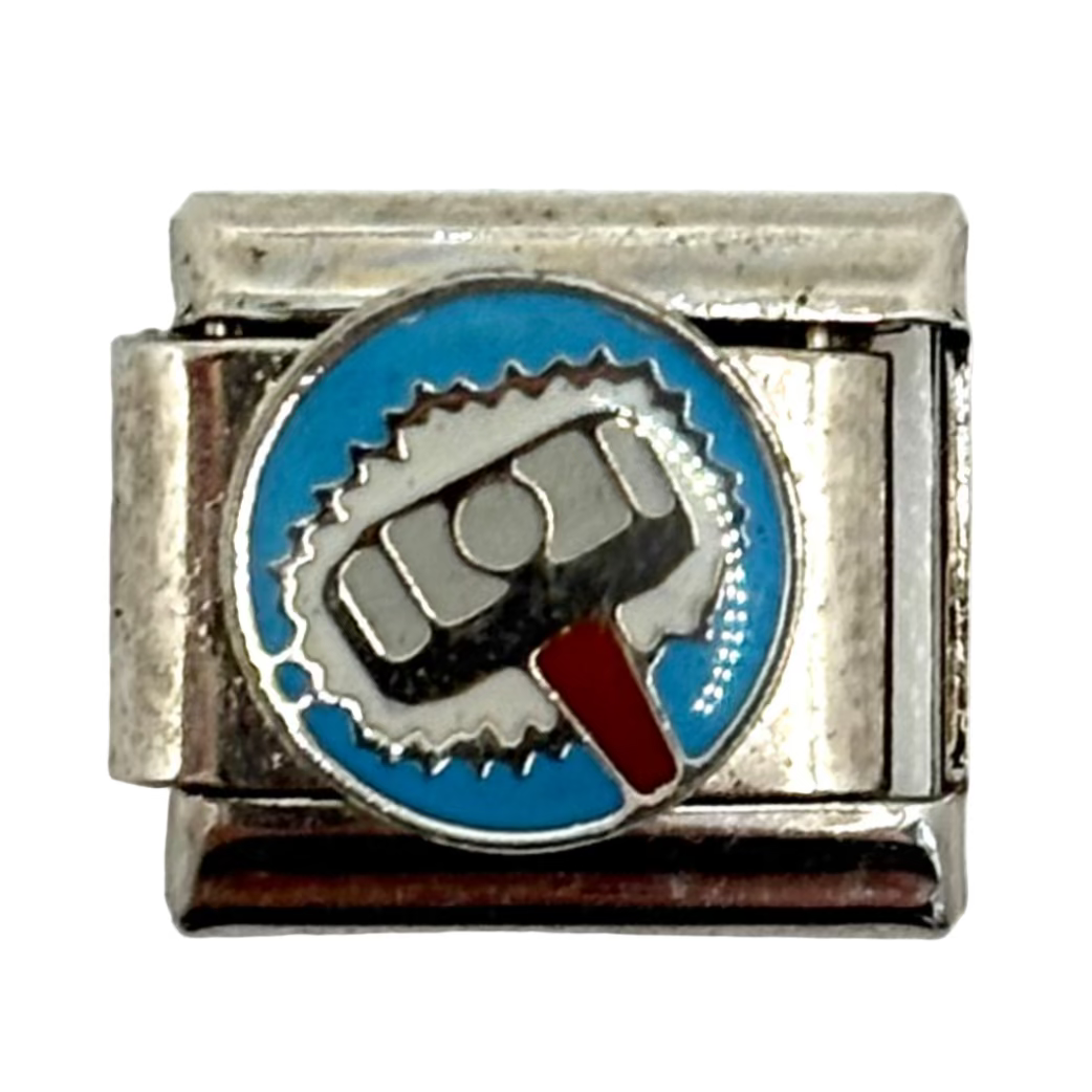 Stainless Steel Superhero Hammer Charm Link