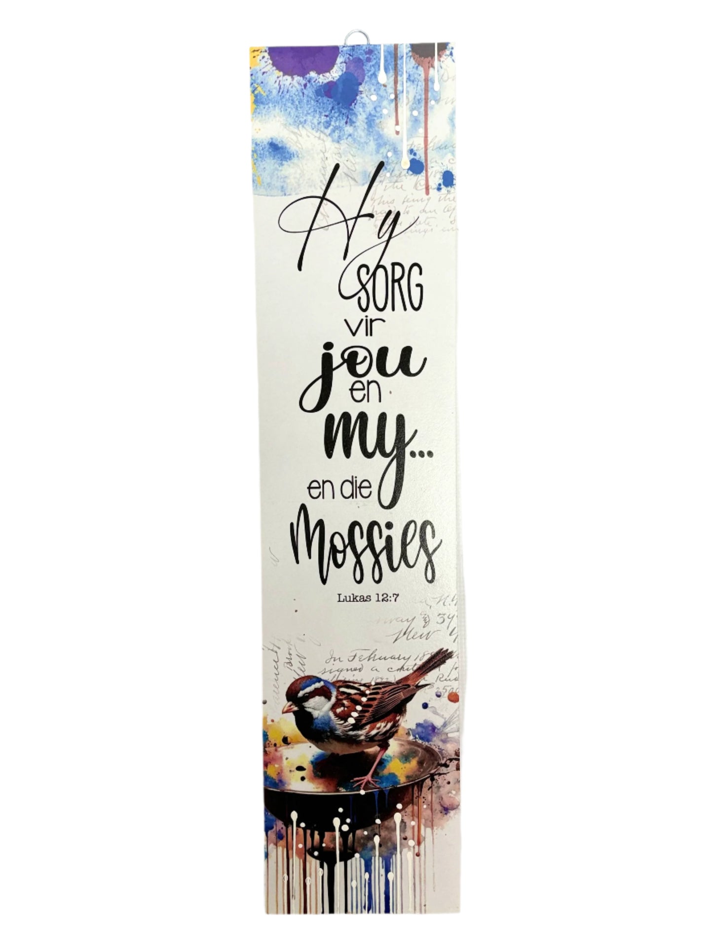 “Hy Sorg vir Jou en My” – Afrikaans Sparrow Wall Art