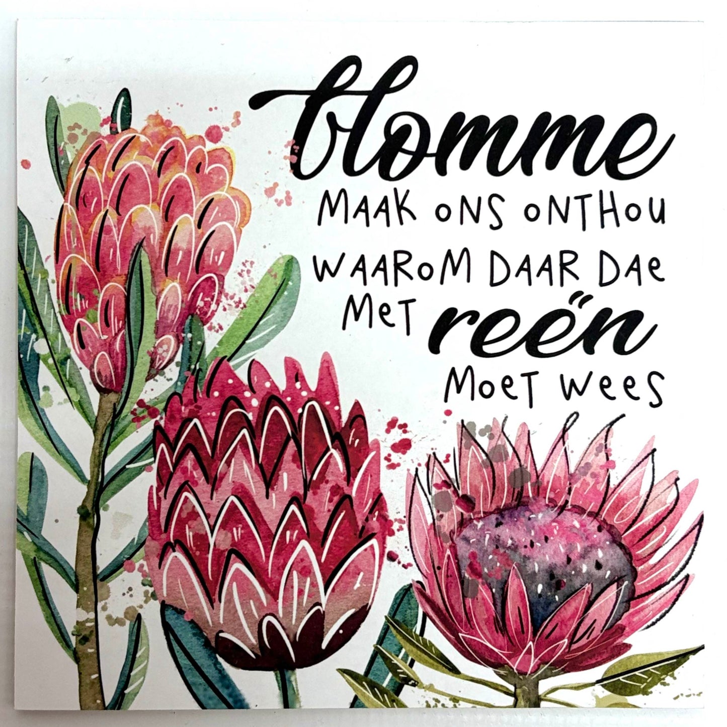 “Blomme & Reën” – Afrikaans Floral Wall Art