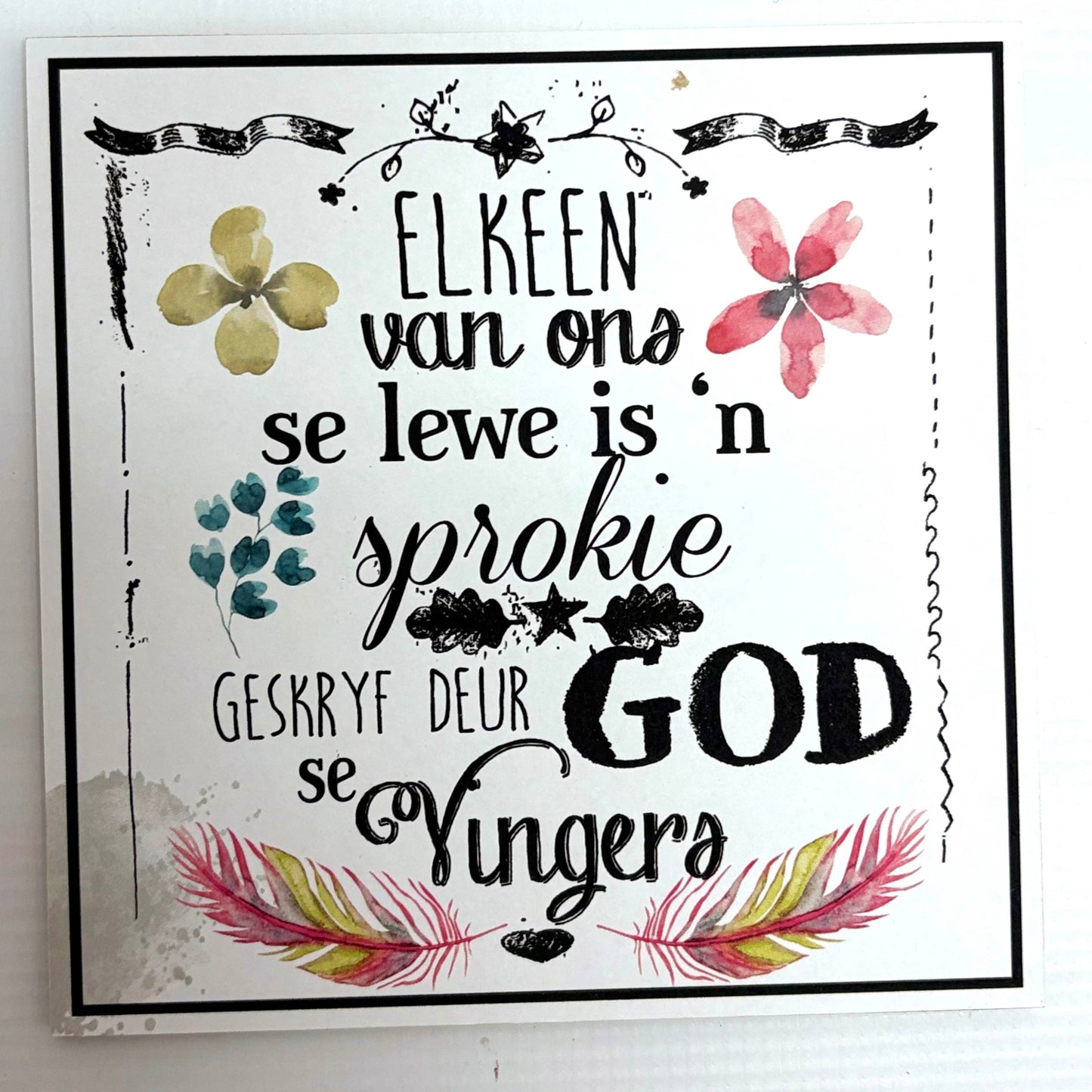 “Elke Lewe is 'n Sprokie” Wall Art – Faith-Inspired Afrikaans Decor