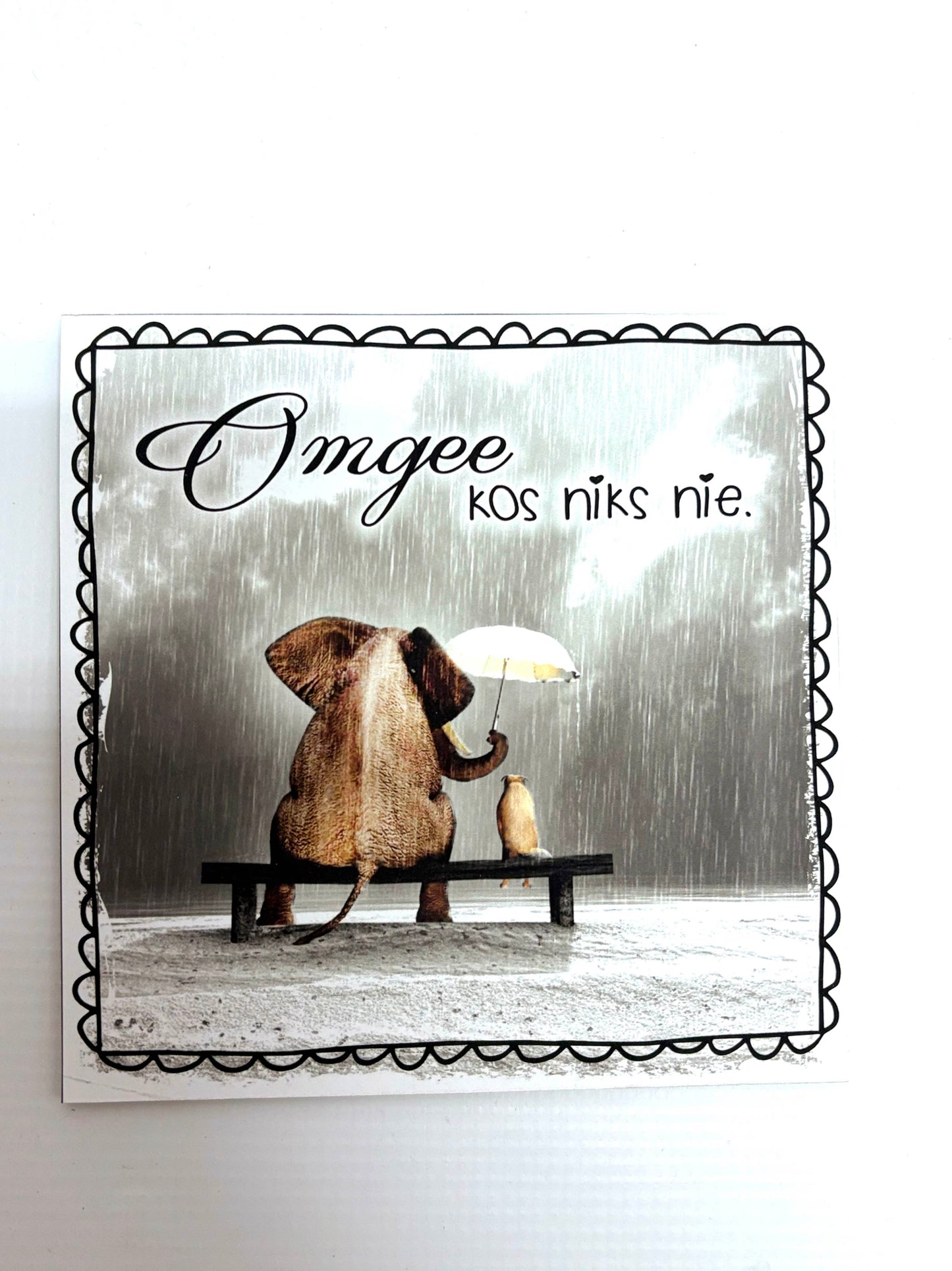 "Omgee kos niks nie" Elephant & Penguin Print