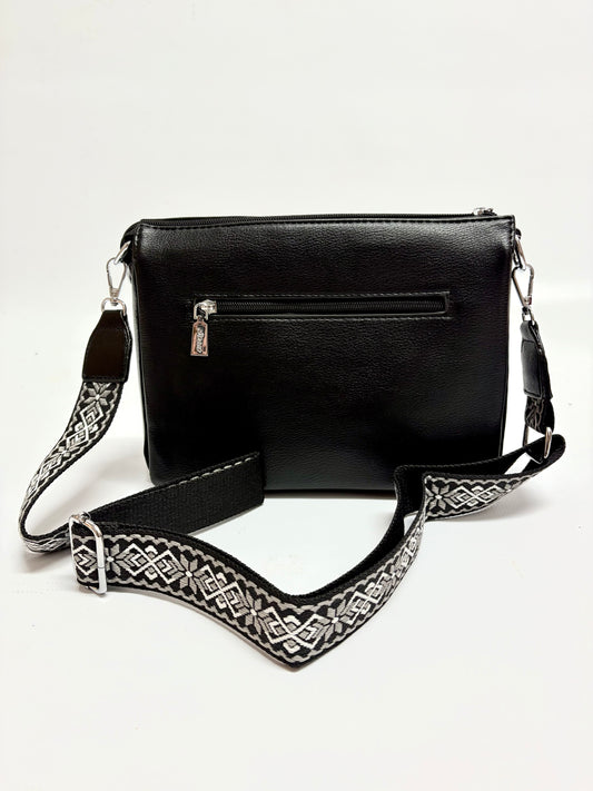 Black Crossbody Bag – Bold Monochrome Strap