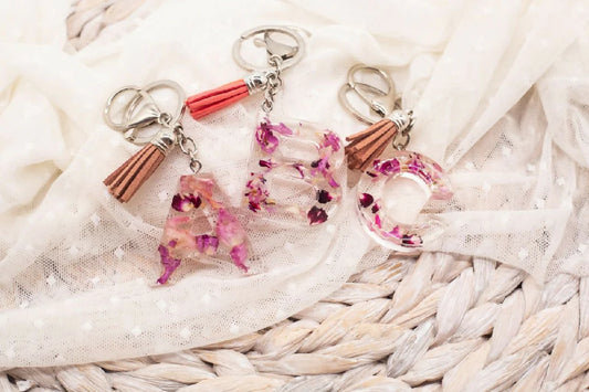 Resin Flower Keyrings