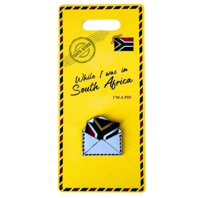 Metal Pin Envelope with SA Flag