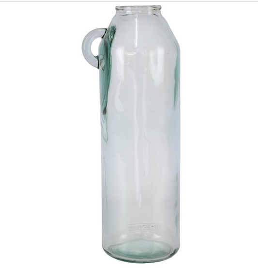Recycled Tall Handle Glass Vase