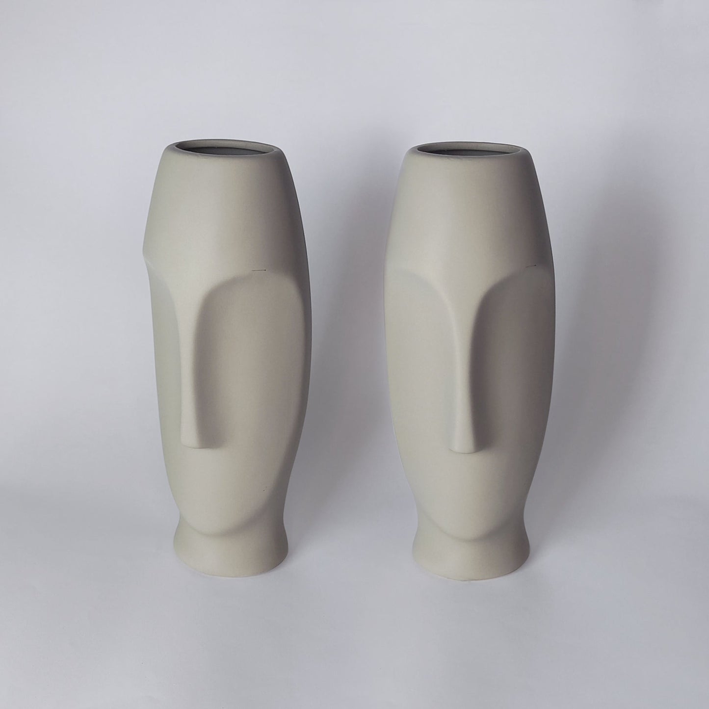 Slender Face Vase Pair