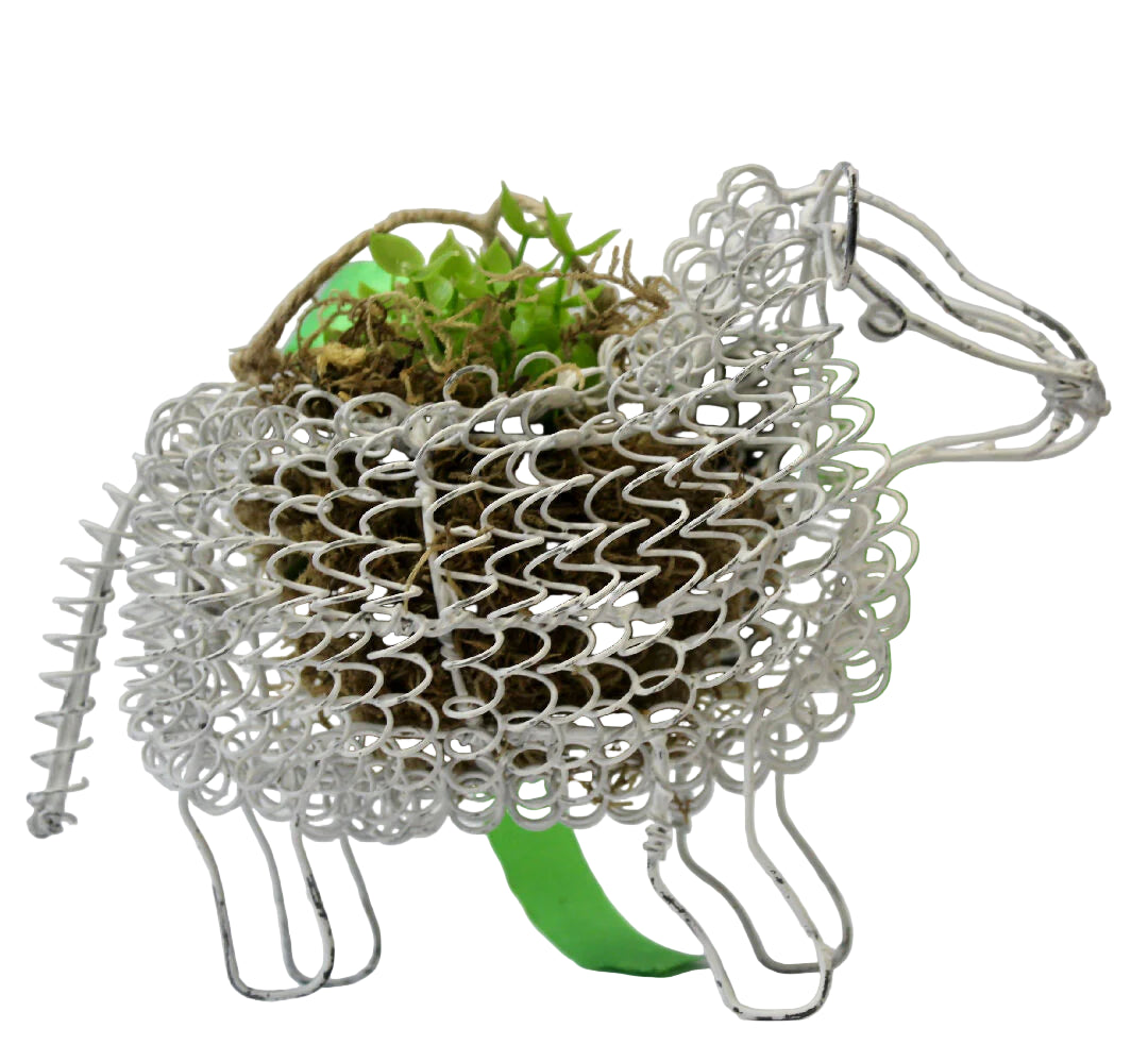 Handmade Wire Sheep Plant Holder