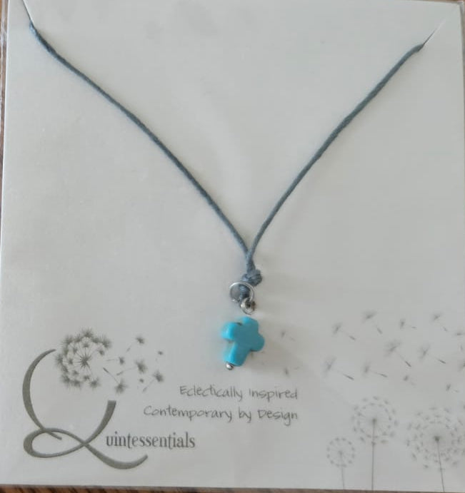 Necklace - Hematite or Howlite stone necklace on cord