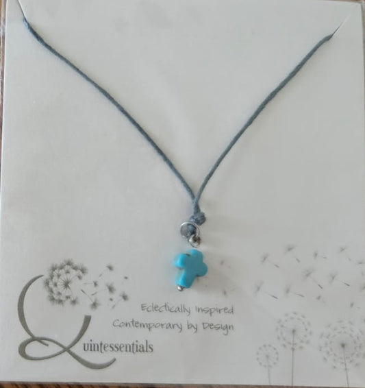 Necklace - Hematite or Howlite stone necklace on cord