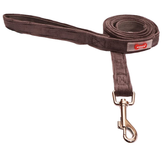 Grey brown corduroy Dog Lead