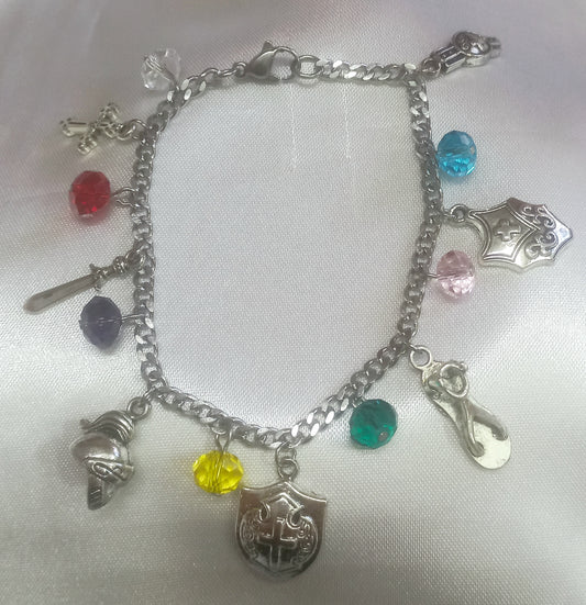 Armour of God Bracelet with Coloured Crystal Beads