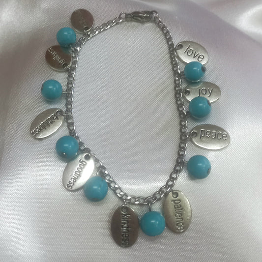 Fruit of the Spirit Bracelet with Turquoise Beads