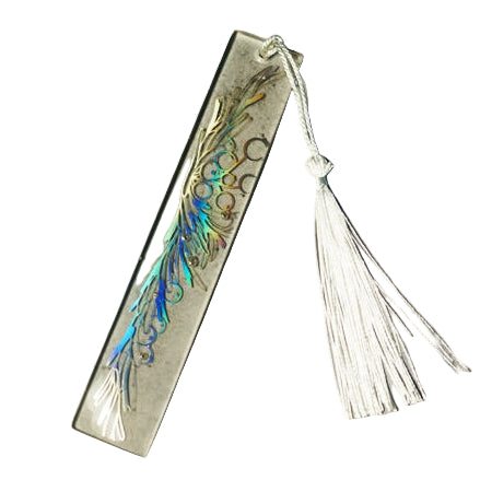 Resin bookmark brown bud transparent petals
