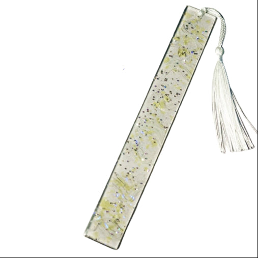 Clear bookmark with flower detail