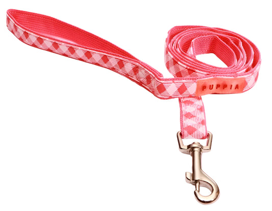 Pink with coral and white diamond dog leash