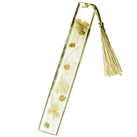 Resin bookmark brown bud transparent petals