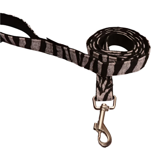 Zebra black and grey dog leash