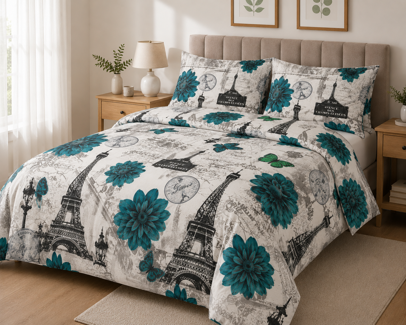 Blue Eiffel Tower duvet cover