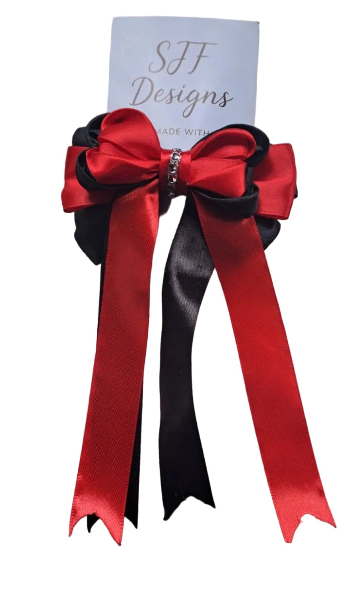 Handmade satin ribbon hair bow set