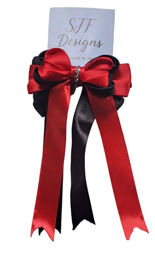Handmade satin ribbon hair bow set