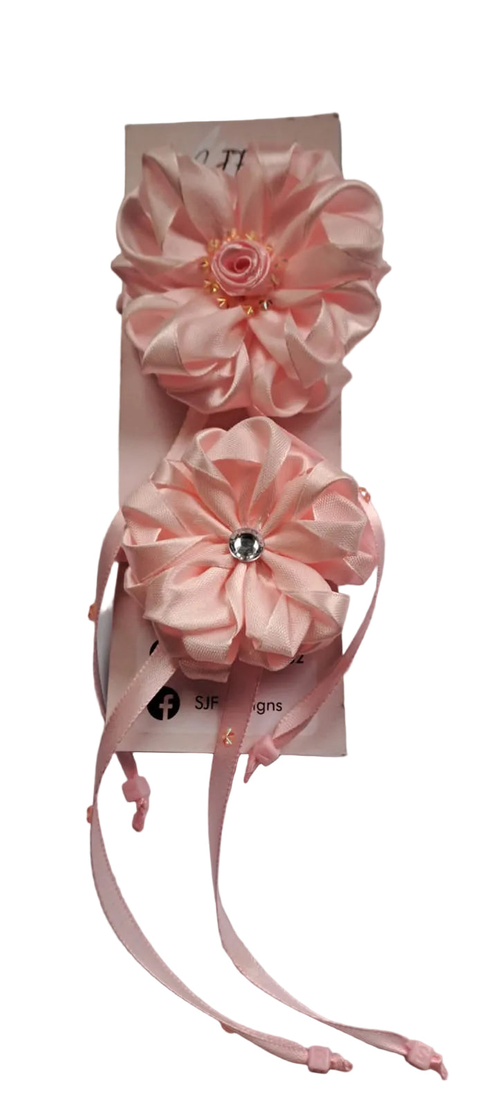 Handmade satin ribbon hair bow set