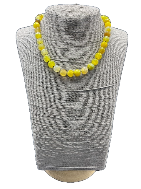 Handmade Yellow agate necklace
