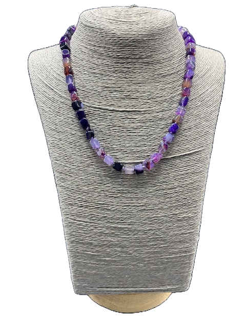 Handmade Purple Crazy Lace Agate necklace