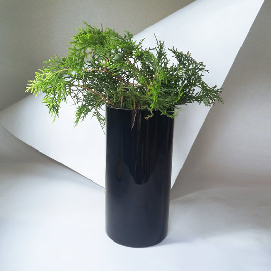 Midnight Black Cylinder Vase