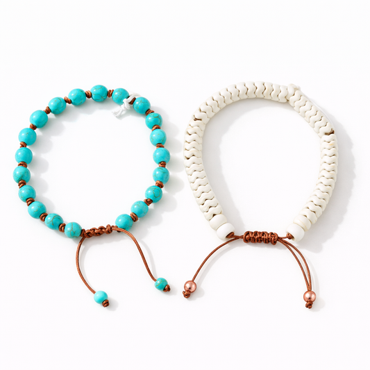 Bracelet - Howlite stone drawstring