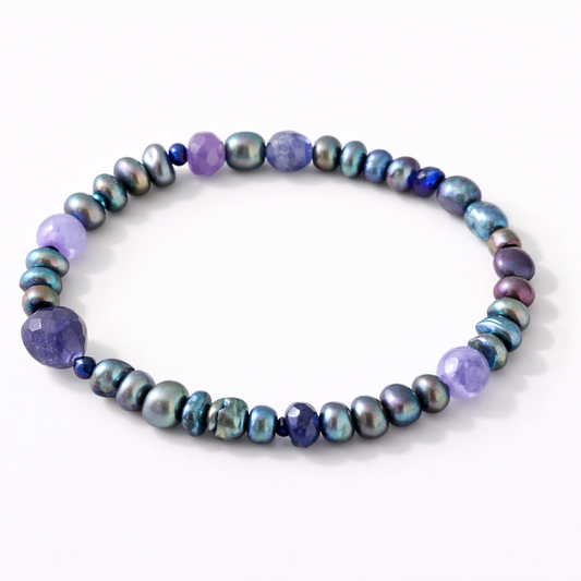 Bracelet - Amethyst and fresh water pearl