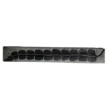 Black Leaf Flat Soapstone Incense Burner