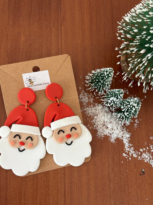Large Santa Claus Christmas Earrings