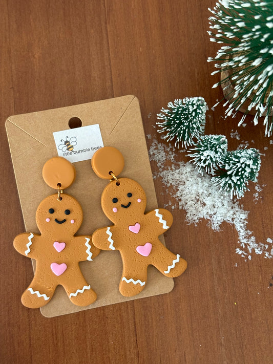 Gingerbread Men Christmas Earrings