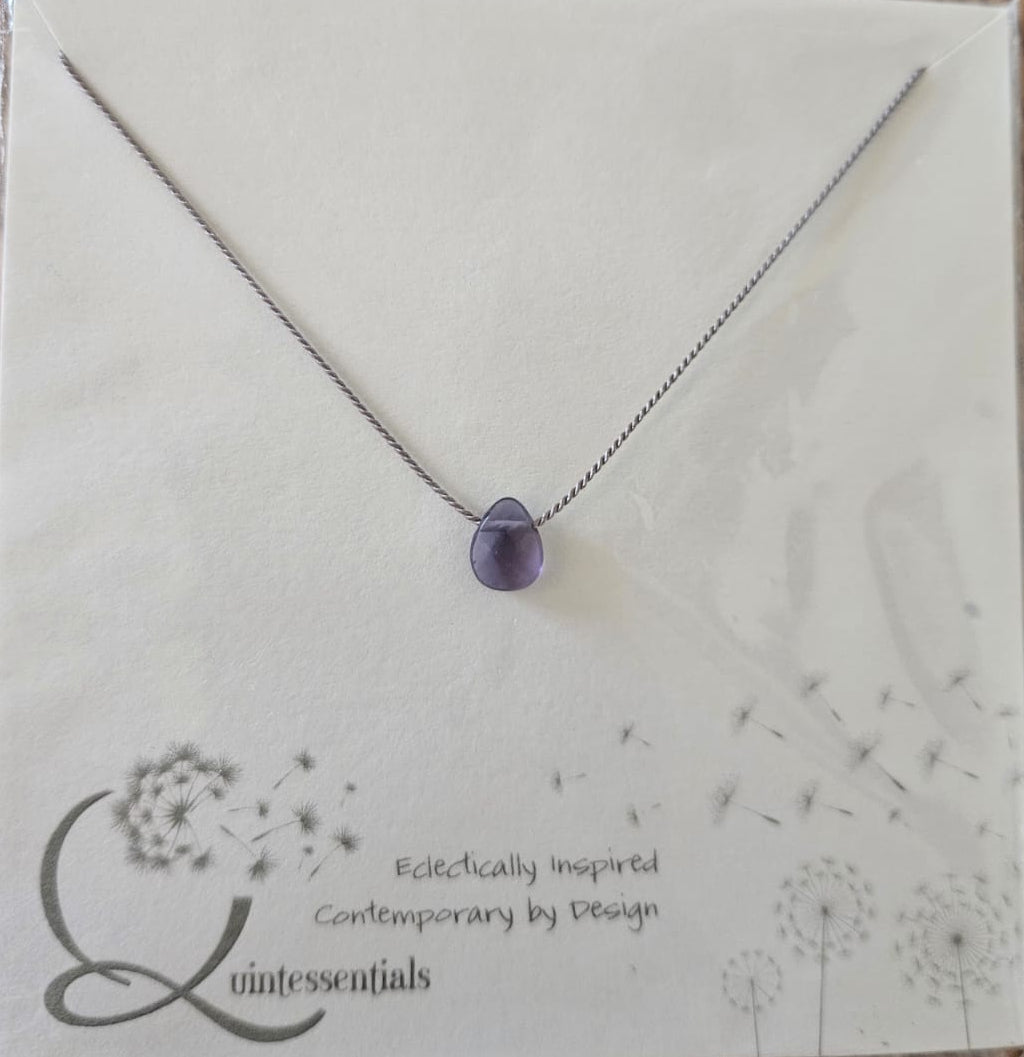 Necklace - semi precious stone on silk