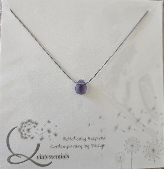 Necklace - semi precious stone on silk