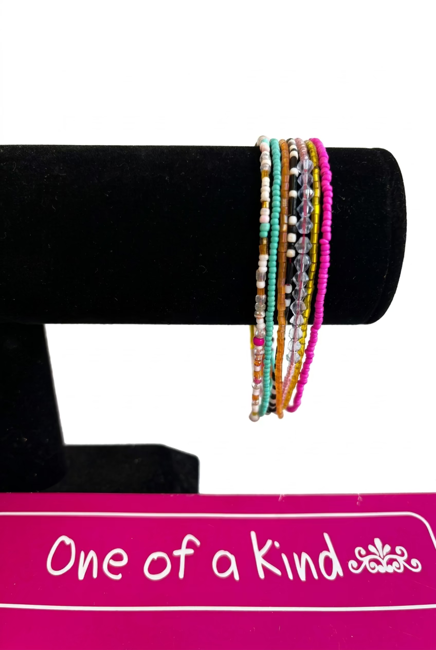 Multi seed and glass beads bracelet